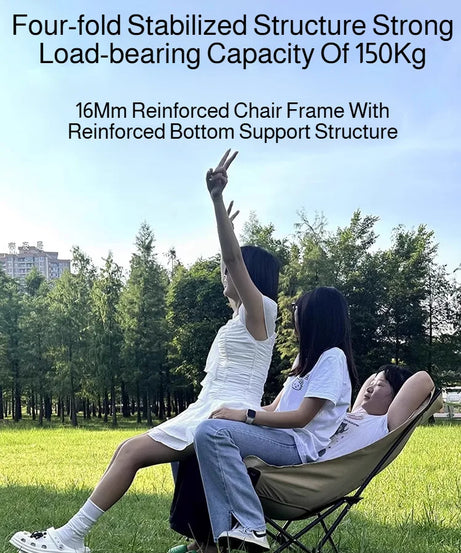 Portable Folding Chair Folding Recliner Curved Headrest Comfort Experience Easy Storage Lunch Foldable Recliner With Leg Rests