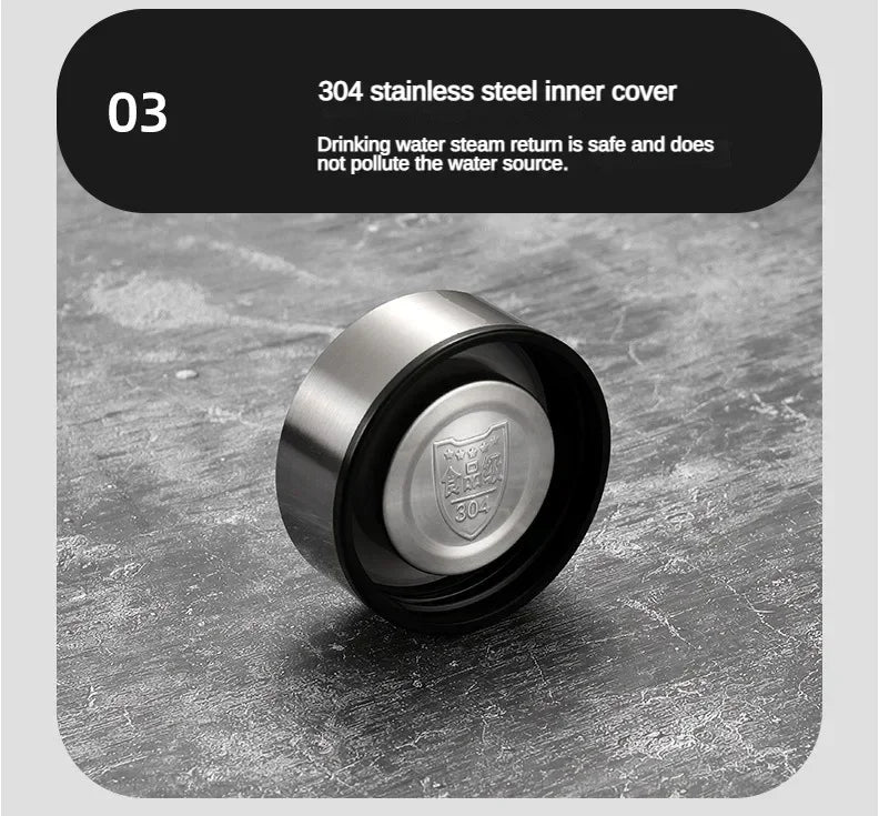 800ML-1L Stainless Steel Thermos Bottle 304 Tea Bottle Car Vacuum Bottle with LED Temperature Display Portable Drinking Cup