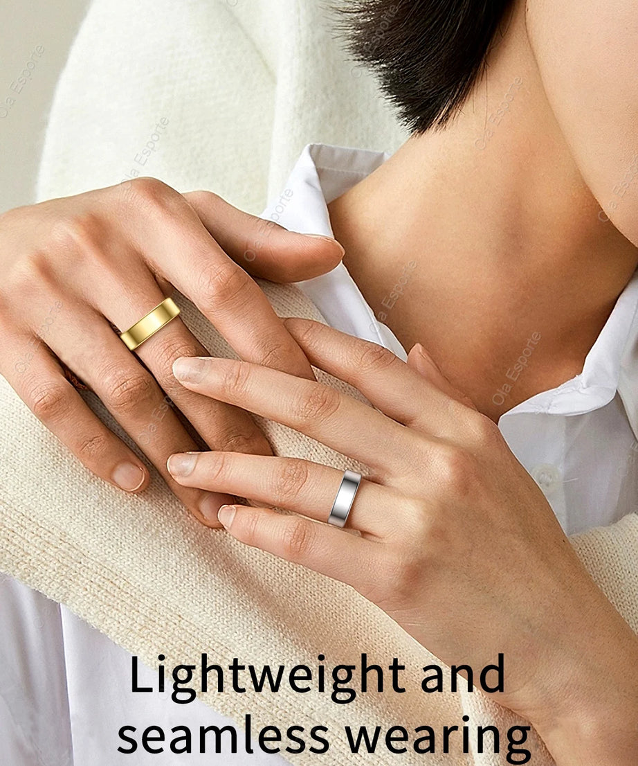 2025 New Smart Ring Men Women, Heart Rate Blood Oxygen and Sleep Monitor Smartring IP68 & 5ATM Waterproof, Multi-sport Mode Ring