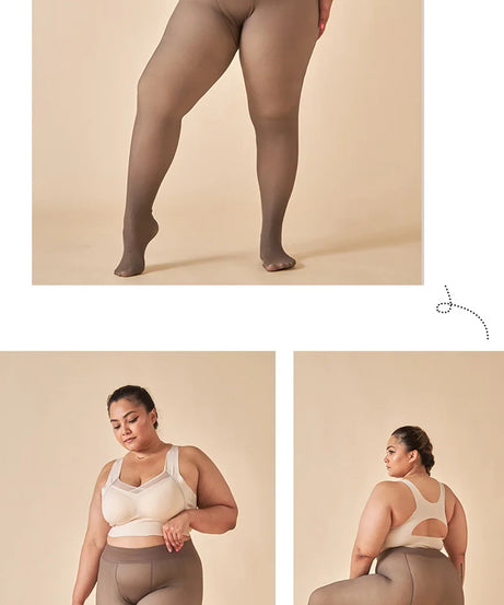 Thermal Stockings Women Fleece Lined Tights Warm Winter High Waist Sexy Translucent Black Pantyhose Thermal Legging Tights Women