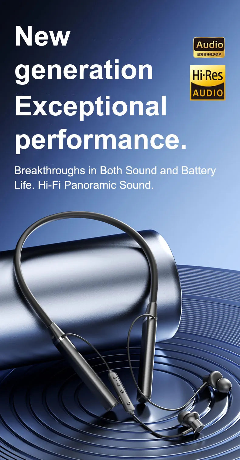 EARDECO 80 Hours Bass 5.4 Bluetooth Headphone Sport Wireless Headphones In-ear Outdoor  waterproof headset Noise Reduction