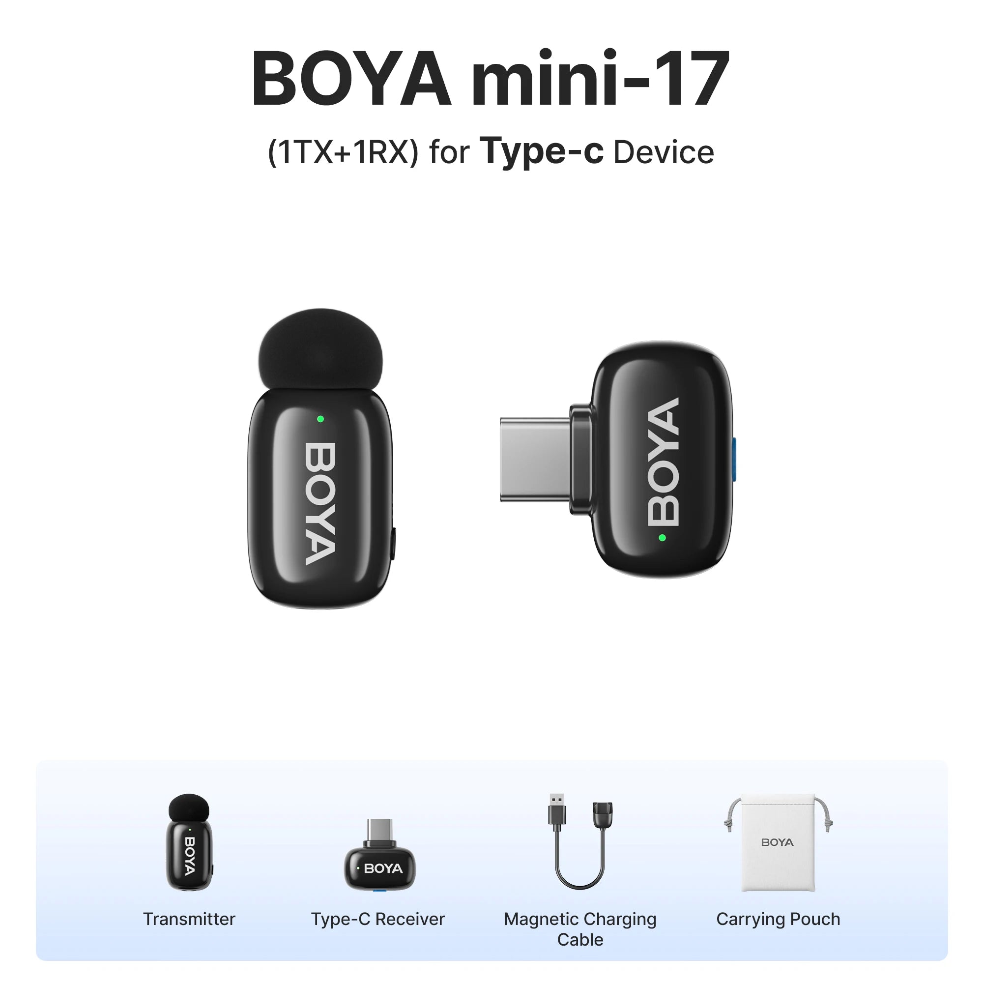 BOYA BOYA Mini Wireless Lavalier Microphone for iPhone 15/16 Series Android Type-C Smartphones Mirroless Cameras Video Recording