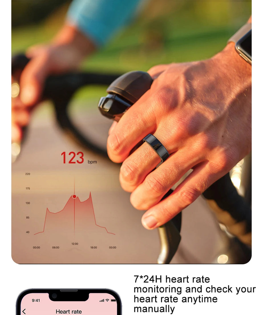 2024 COLMI R02 Smart Ring with Charging Case for Men Women, Battery Life, 39 Days, Health Monitor, 5ATM Waterproof