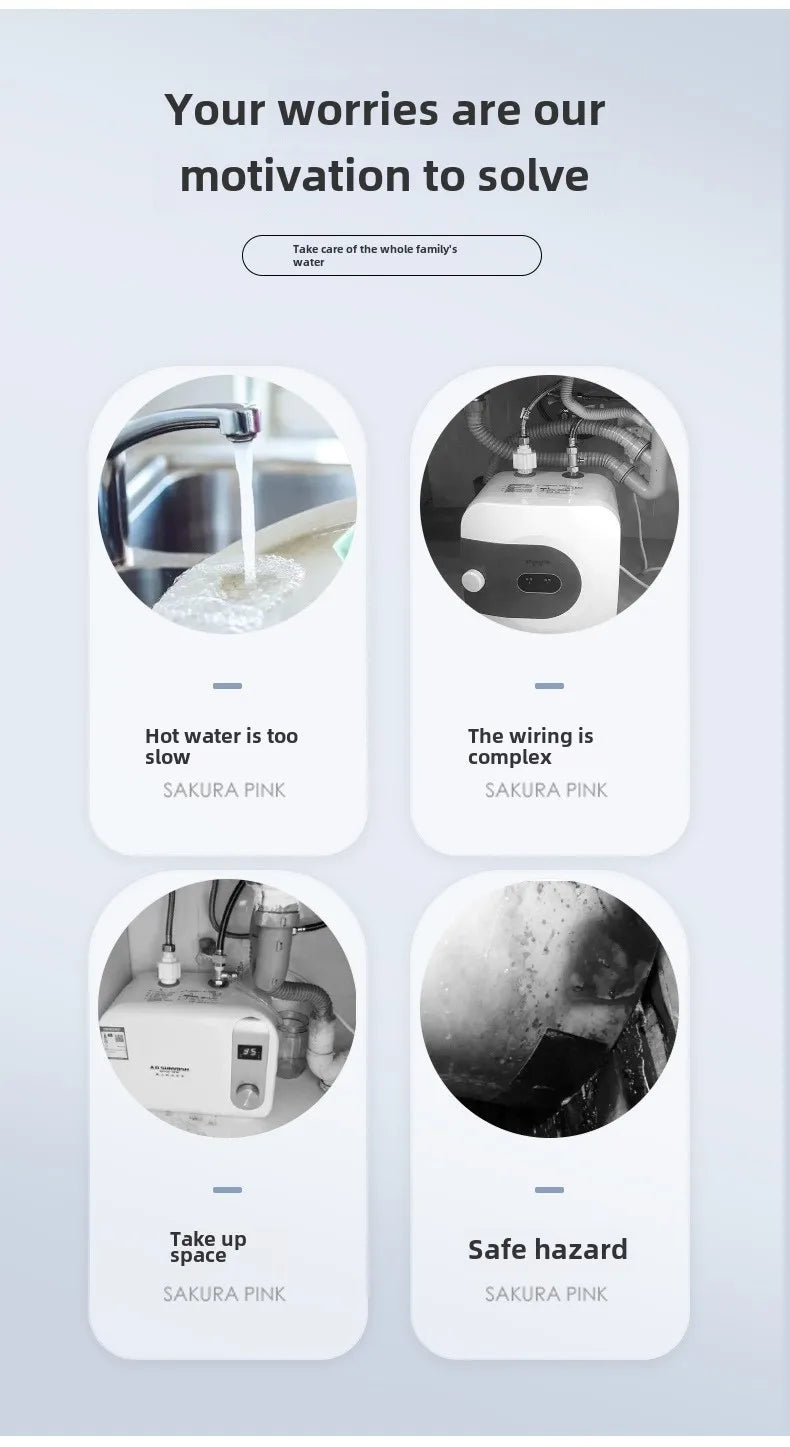 3000W Instant Hot Water Heater Faucet Electric Tankless for Kitchen Fast Heating Tap with Temperature Display