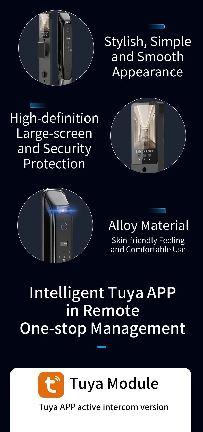 3D Real-time Intercom Face Recognition Digital Door Lock With Camera FIngerprint Password Unlock Keyless Electronic Door Lock