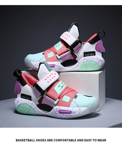 2024 New Children's Basketball Shoes For Boys Girls Non-slip Kids Sport Shoes Lightweight Outdoor Sneakers Trainers Footwear