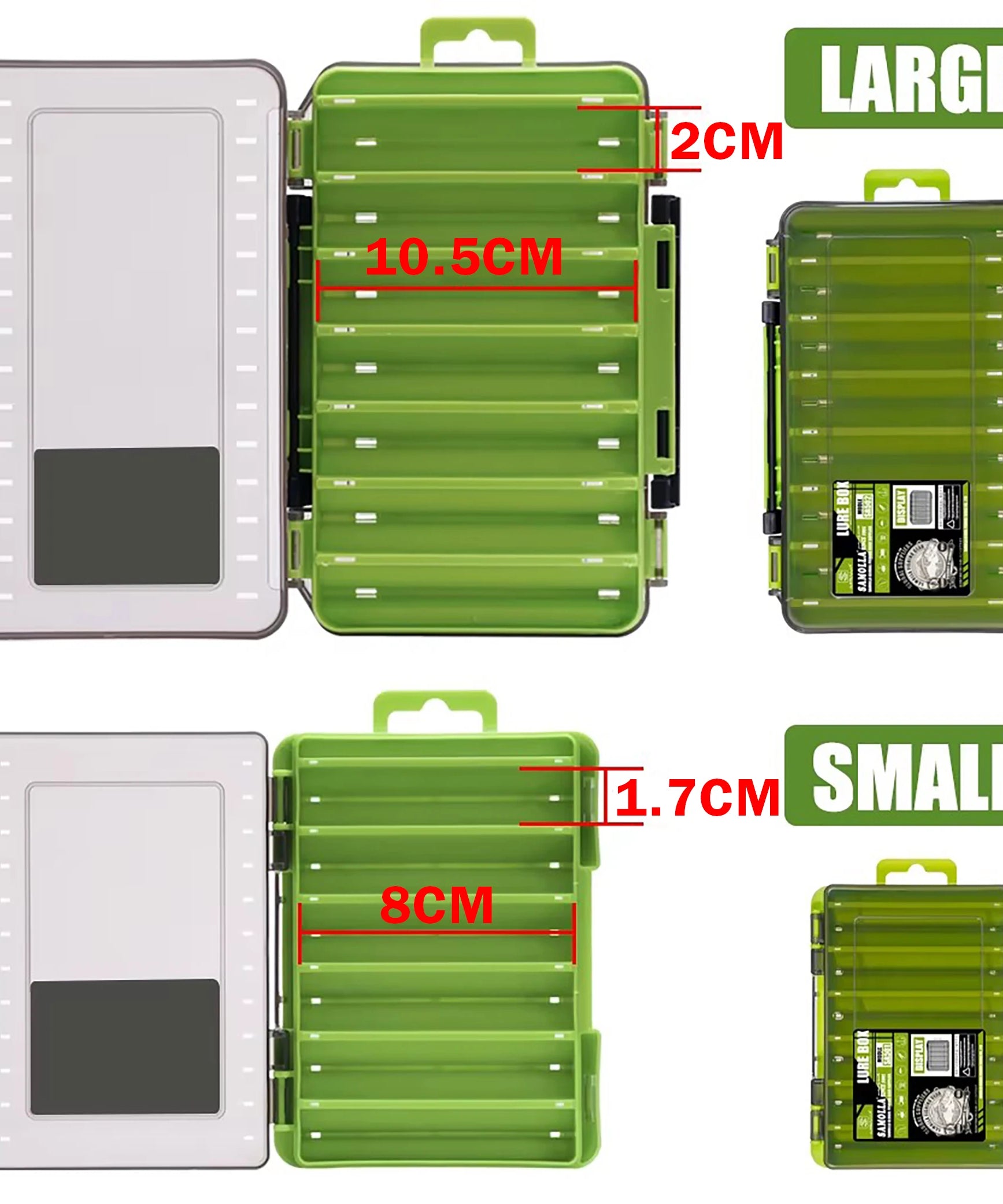 Fishing Tackle Box 14 Compartments Fishing Accessories Lure Hook Storage Case Double Sided Fishing Tool Organizer Boxes
