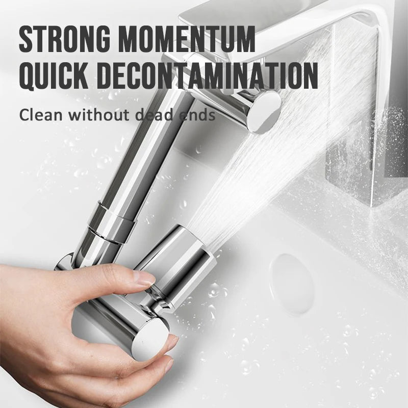 1440° Rotatable Scalable Metal Faucet Bathroom Tap Splash-proof Bubbler Kitchen Faucet Filter Nozzle Tap Saving Water Extender
