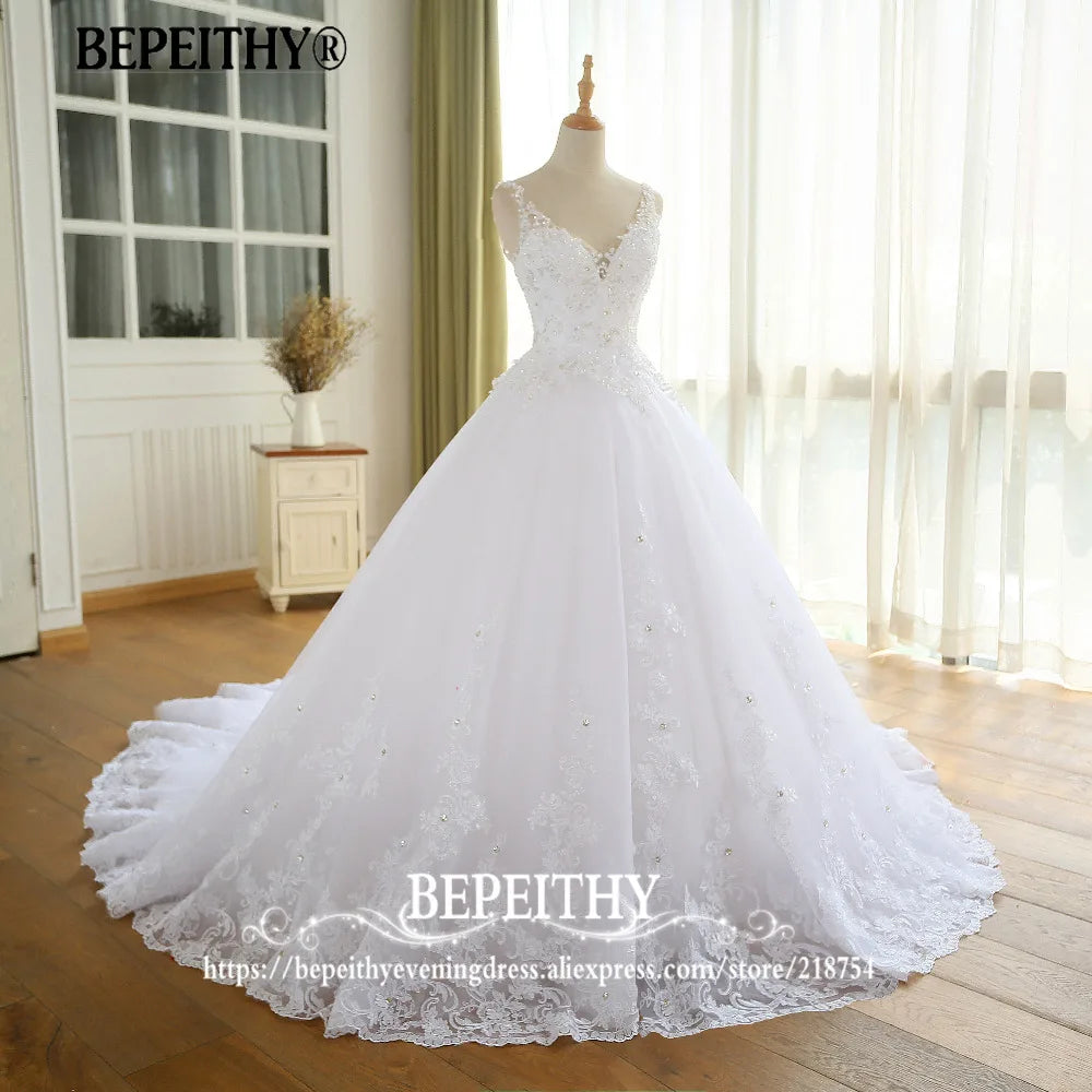 Customized Gorgeous Wedding Dress With Lace Vestido De Novia Princesa Wedding Dresses Real Image Ball Bridal Gown 2022 For Women