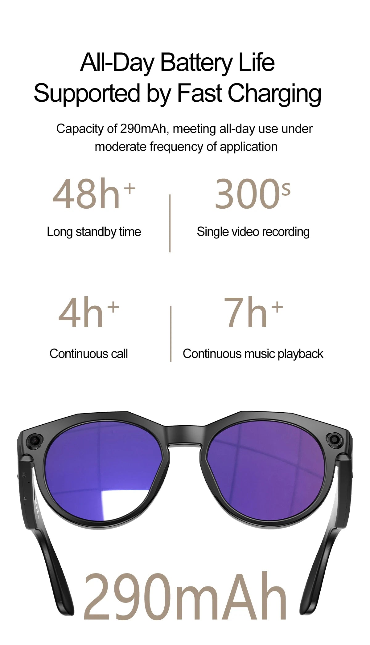 2026 New 4K HD AI Smart Glasses Men 800W Pixel Camera Bluetooth Call 4GB WIFI Transmission Voice Assistant Smart Glasses Women