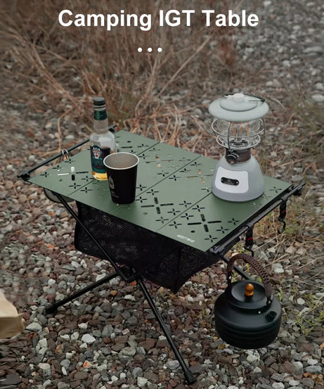 WESTTUNE Camping Folding Table Portable Aluminum Alloy Lightweight Table with Accessories Multifunctional Outdoor Table