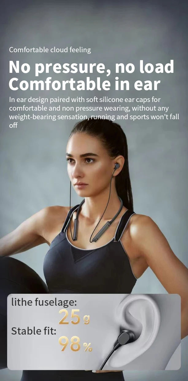 MZYMI BS09 Neckband Earbuds Wireless Bluetooth5.3 Noise Reduction Headphones HiFi Stereo Earphones Waterproof Headset With Mic