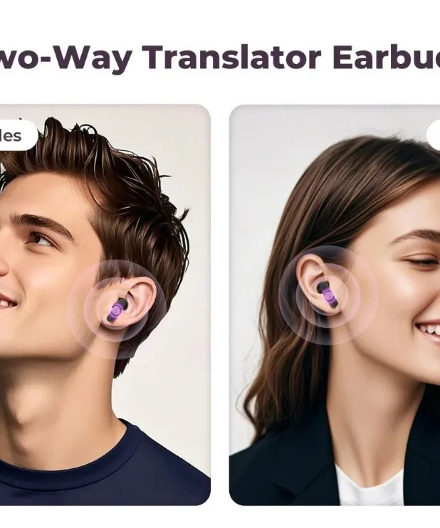 Real Time Translators Headphones with Touch Screen 144 Languages Translation Bluetooth 5.4 Earbuds Noise Cancelling Headset