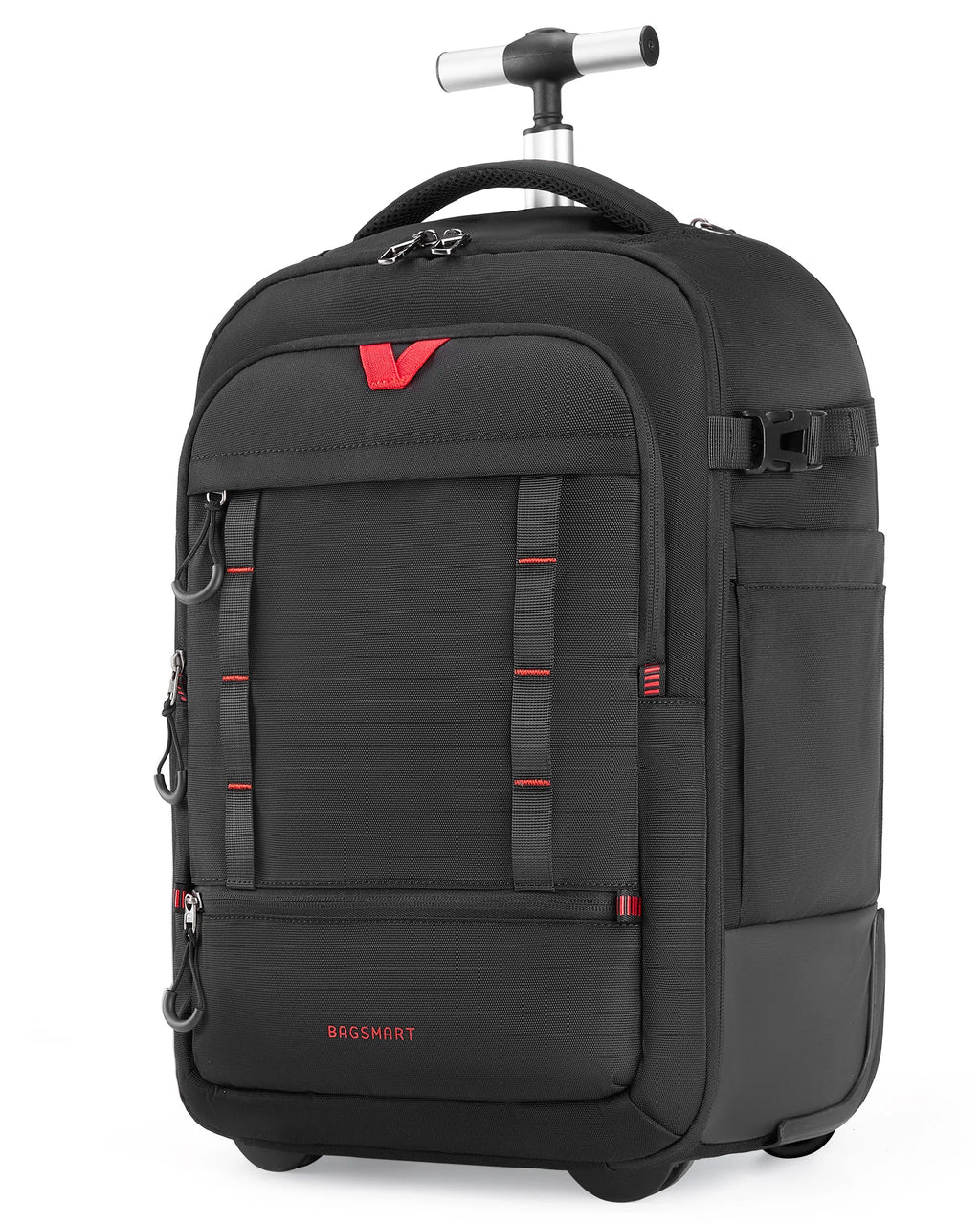 BAGSMART Rolling Camera Bag Photographer Backpack for DSLRs Professional Roller Photo Bags Photographic Rolling Travel Suitcase