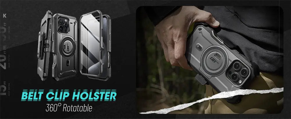 For iPhone 16 Pro Max Case 6.9“ 2024 SUPCASE UB Pro Mag Full Body Rugged Phone Case with Built-in Screen Protector Belt-Clip