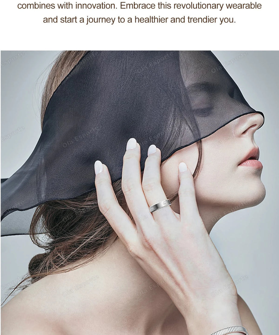 2025 Smart Ring Women Men Super narrow 6.3mm Heart Rate Health Stress measurement Monitor IP68 Waterproof Fashion Sports Rings