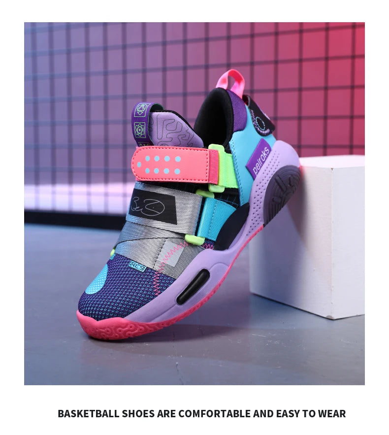 2024 New Children's Basketball Shoes For Boys Girls Non-slip Kids Sport Shoes Lightweight Outdoor Sneakers Trainers Footwear