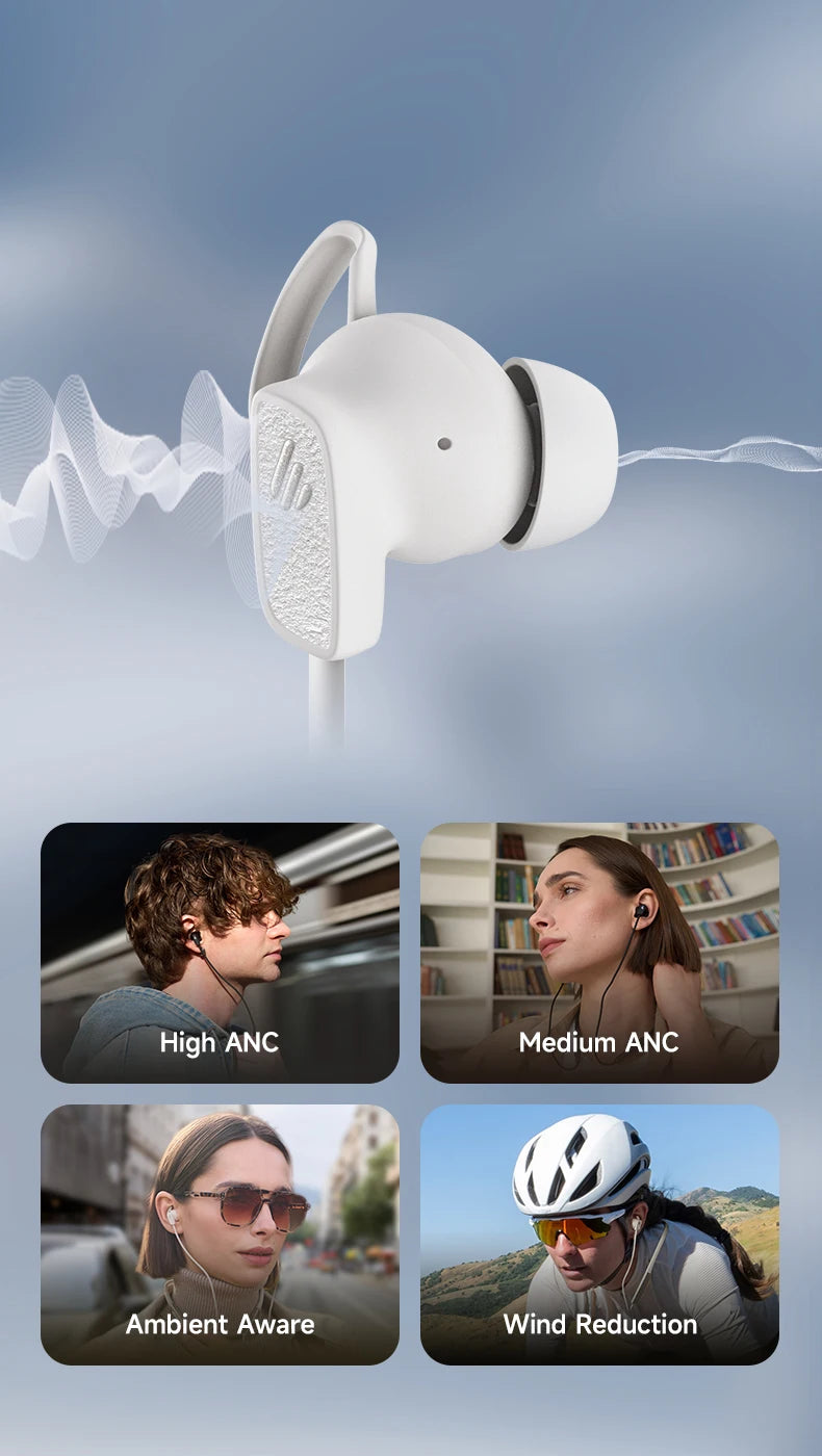 Edifier W280NB Pro Wireless Noise Cancelling Neckband Headphones Bluetooth V5.4 Hi-Res LDAC Sport Earphones IP55 Waterproof