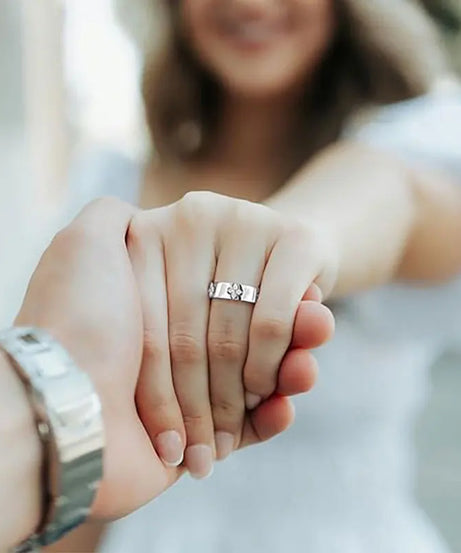 Ehhai Certified Moissanite Four-leaf Clover Wide Rings for Women Men 925 Sterling Silver Flower Bands Wedding Fine Jewelry Gifts