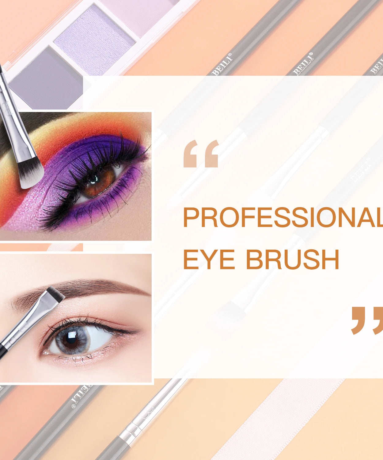 BEILI Professional 6/8pcs Classic Natural Eye Makeup Brushes Set Eyeshadow Eyebrow Blending Smokey Black Beauty Make up Brushes