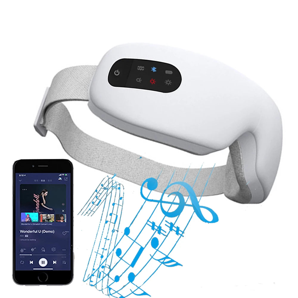 Eye Massager with Heat Smart Eye Care Device with Music for Migraines Relax Reduce Eye Strain Dark Circles Eye Bag Improve Sleep