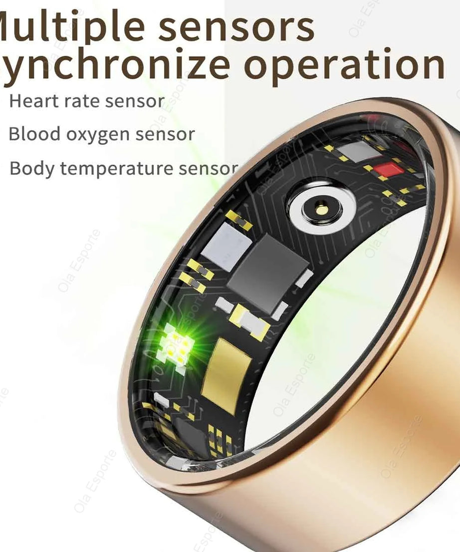 2025 New Smart Ring Men Women, Heart Rate Blood Oxygen and Sleep Monitor Smartring IP68 & 5ATM Waterproof, Multi-sport Mode Ring