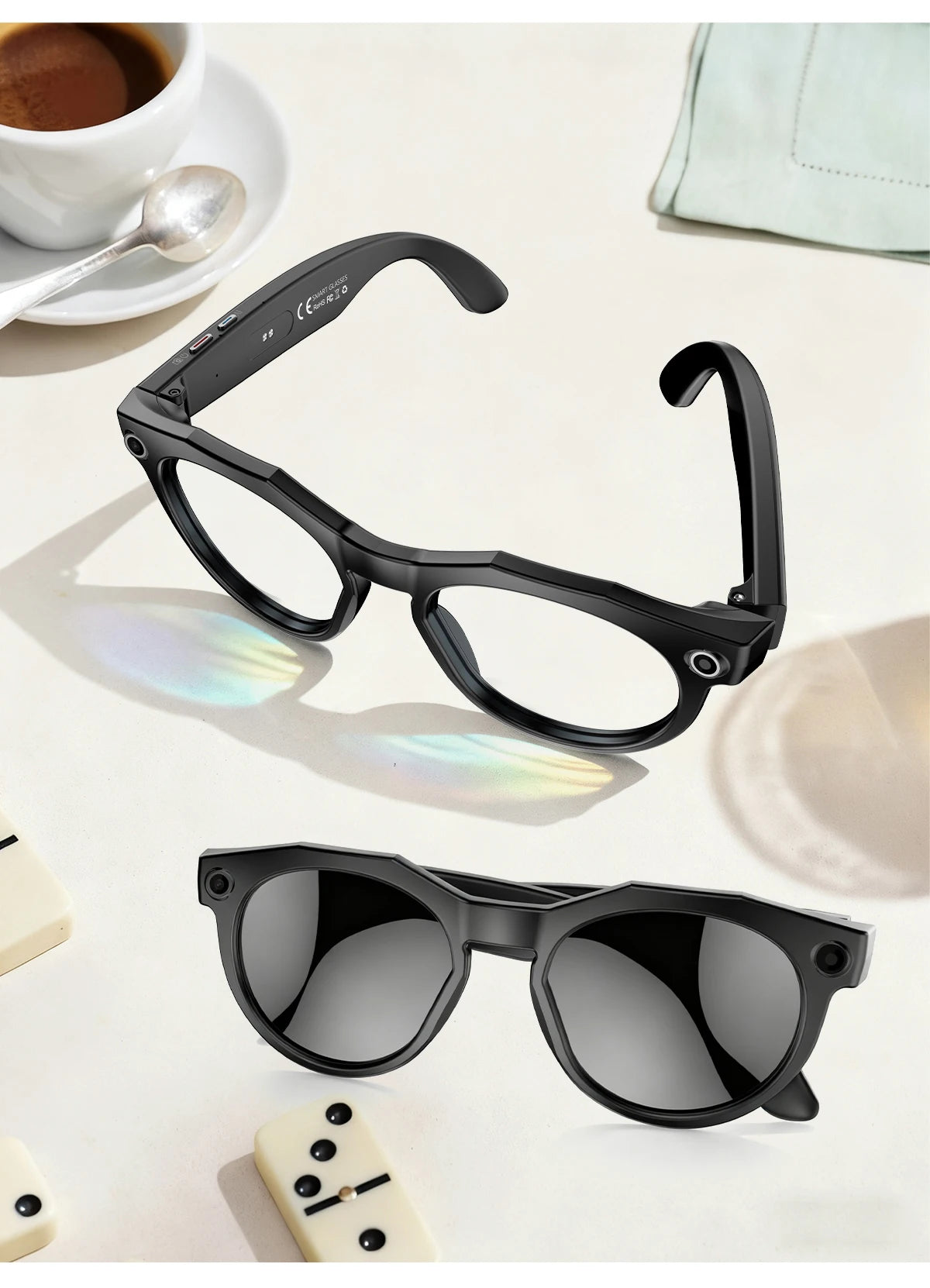 2026 New 4K HD AI Smart Glasses Men 800W Pixel Camera Bluetooth Call 4GB WIFI Transmission Voice Assistant Smart Glasses Women