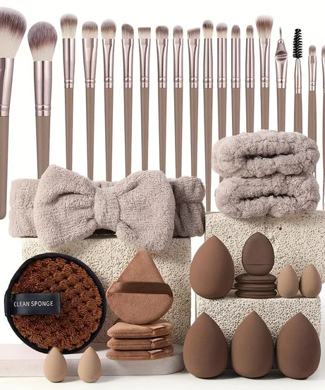 20/40 Pink Makeup kit Complete Makeup Brush Set, Big set includes Soft Brushes, Beauty Blender, Birthday Christmas New Year gift
