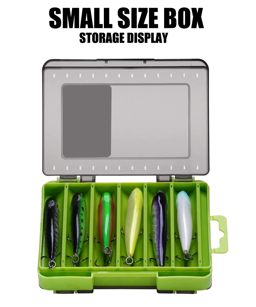 Fishing Tackle Box 14 Compartments Fishing Accessories Lure Hook Storage Case Double Sided Fishing Tool Organizer Boxes
