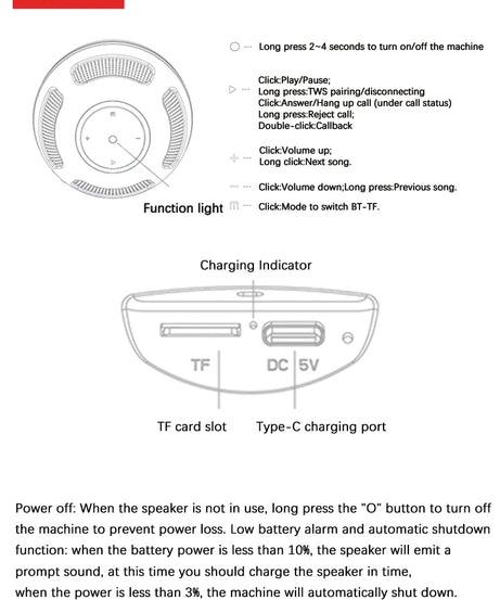 Choice Original Lenovo TS5 Bluetooth V5.3 Speaker Outdoor Long Endurance Loudspeaker Subwoofer Portable Surround Sound Player