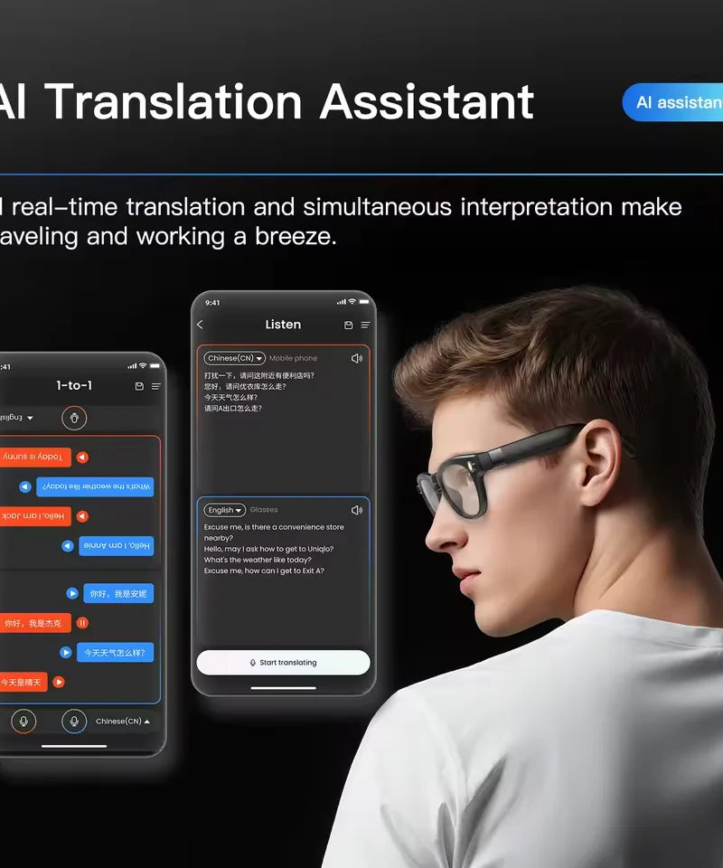 2026 New 4K HD AI Smart Glasses Men 800W Pixel Camera Bluetooth Call 4GB WIFI Transmission Voice Assistant Smart Glasses Women