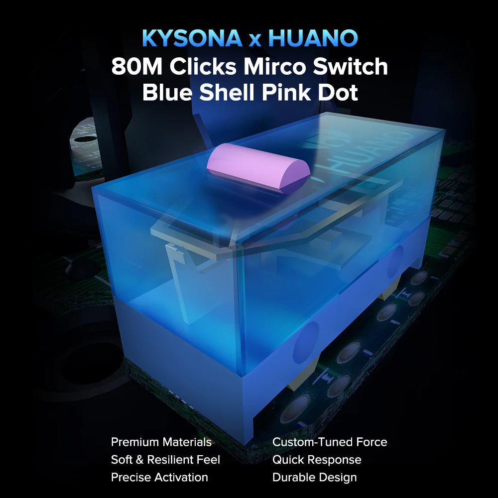 Kysona M600 V2  White PAW3395 Wireless Gaming Esports Mouse 55g 26000DPI 6 Buttons Optical PAM3395 Computer Mice For Laptop PC