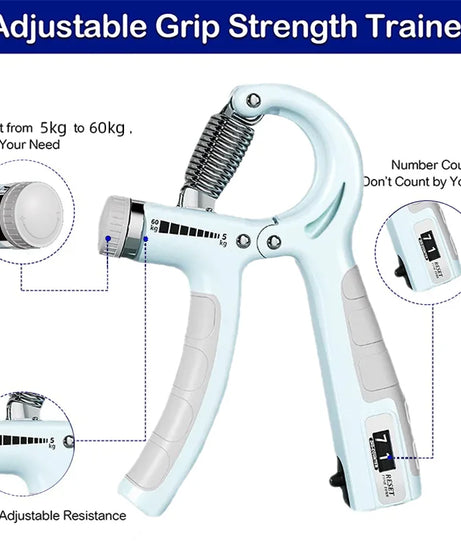 5-60Kg Adjustable Hand Grip Strengthener, Stainless Steel Spring Hand Exerciser For Muscle Building And Injury Recovery
