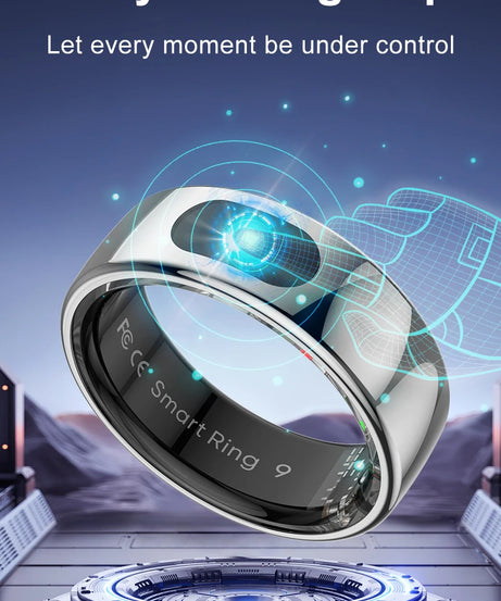 R08 Smart Ring For Men Women Touch Control Function Health Monitor IP68 5ATM Waterproof Skin Temperature Measure Smart Ring New