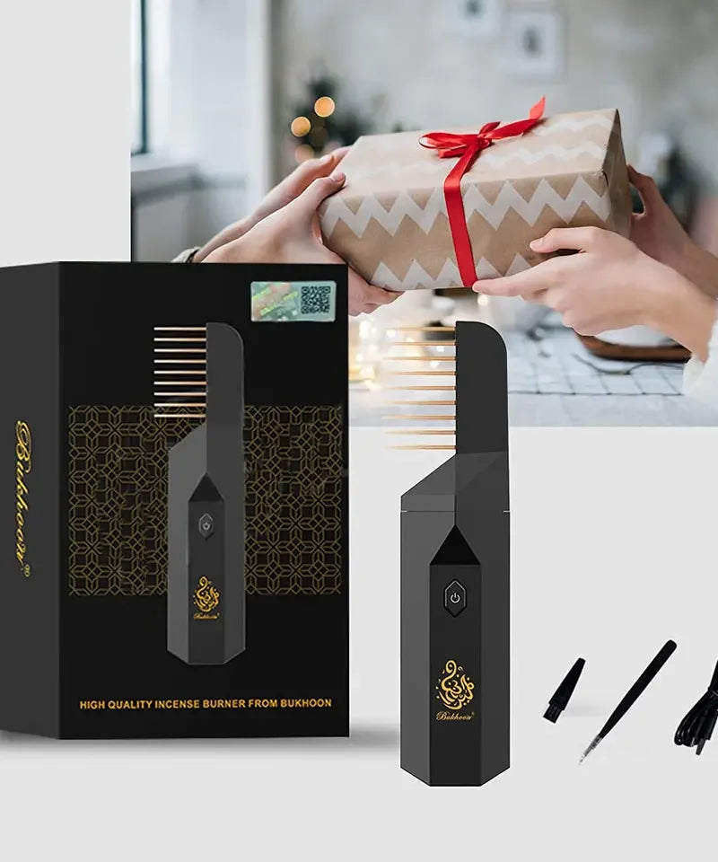 Bukhoon Original B26 Arabic Electronic Hair Incense Burner Mubkhar Portable Comb USB Bakhoor Censer Ramadan Muslim