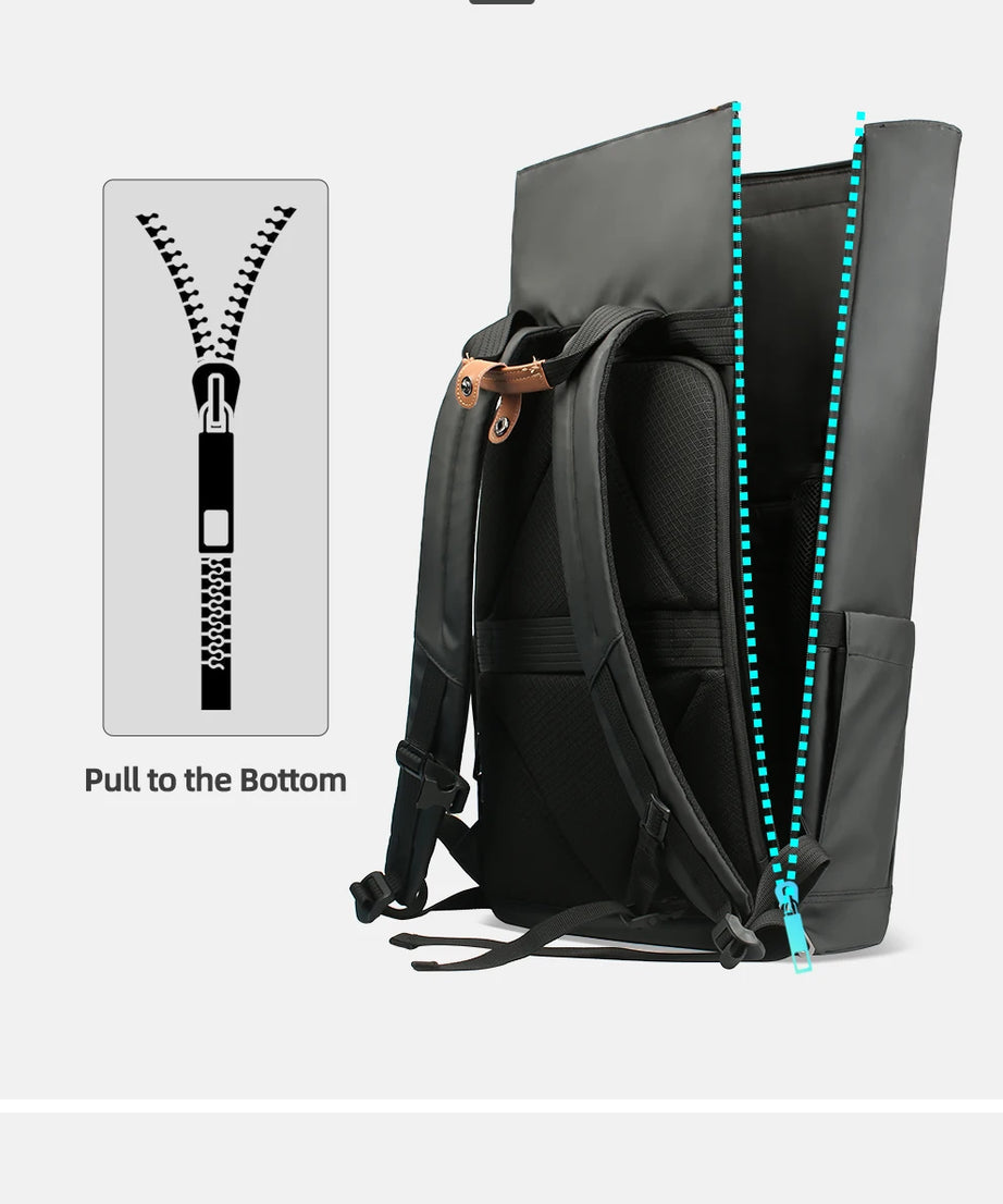 Heroic Knight Travel Men Backpack Multifunction Expandable Laptop Bag USB Port Outdoor Waterproof Hiking Pack For Male Anti-thef