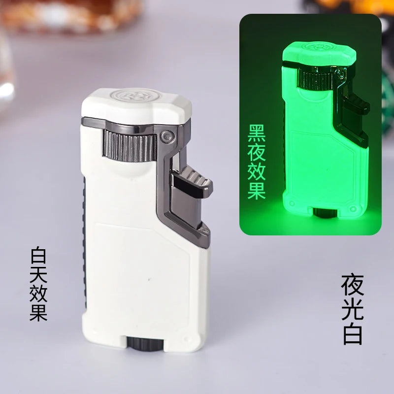 Dropshipping VIP Link Creative Three-color Flame Metal Gradient Inflatable Lighter Flame Switching Cool Windproof Torch Lighter