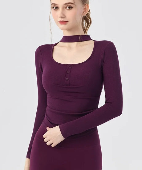 Gym Women Sports Tops Yoga Fitness Long Sleeves Breathable Comfort Workout Clothing Running Gym Pilates Yoga Shirts with Chest