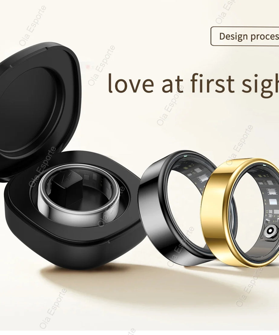 2025 New Smart Ring Men Women, Heart Rate Blood Oxygen and Sleep Monitor Smartring IP68 & 5ATM Waterproof, Multi-sport Mode Ring