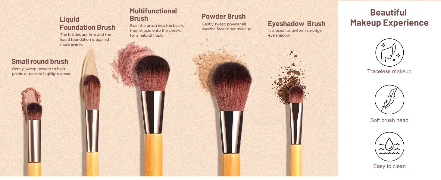 Travel Makeup Brush Set Small Portable With LED mirror and 14 pcs Makeup Brushes For Women Beauty Makeup Kit And Storage Box