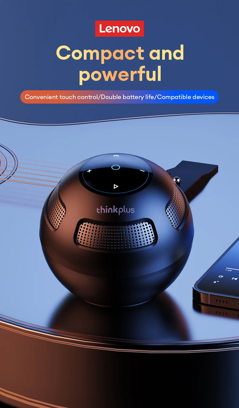 Choice Original Lenovo TS5 Bluetooth V5.3 Speaker Outdoor Long Endurance Loudspeaker Subwoofer Portable Surround Sound Player