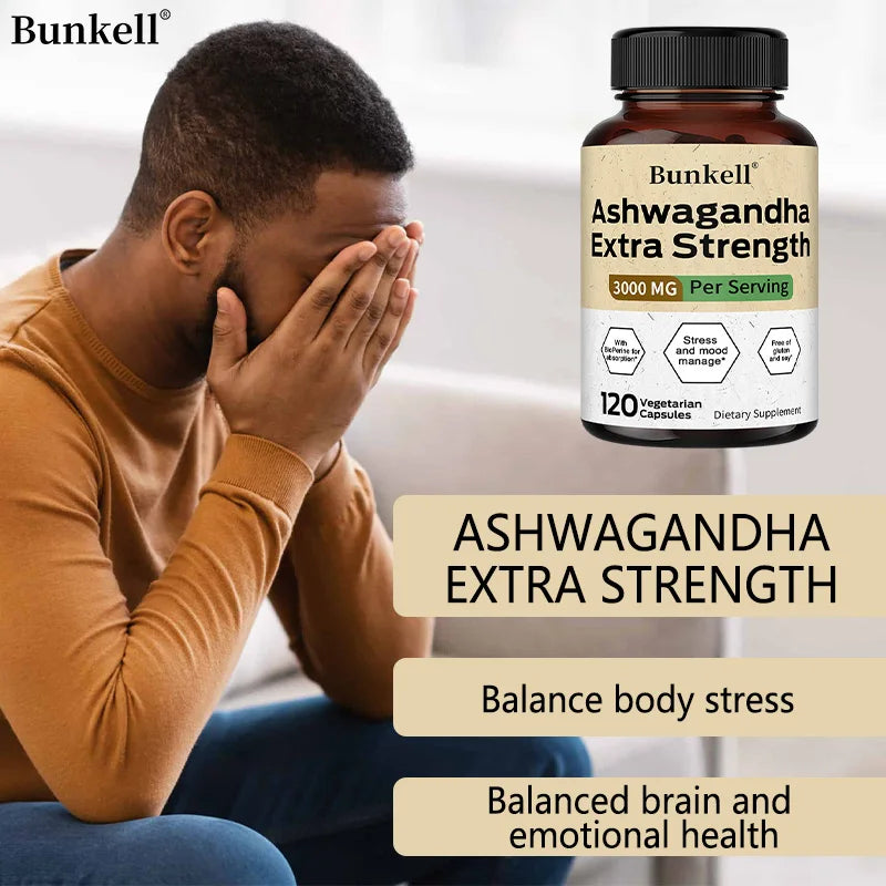 Ashwagandha 3000 mg capsules to help balance stress and manage mood