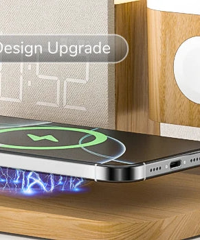 7-in-1 MagSafe Alarm Clock Charger-Wireless Station for iPhone 12-16/Samsung/Xiaomi/Huawei/Apple Watch/AirPods with Night Light