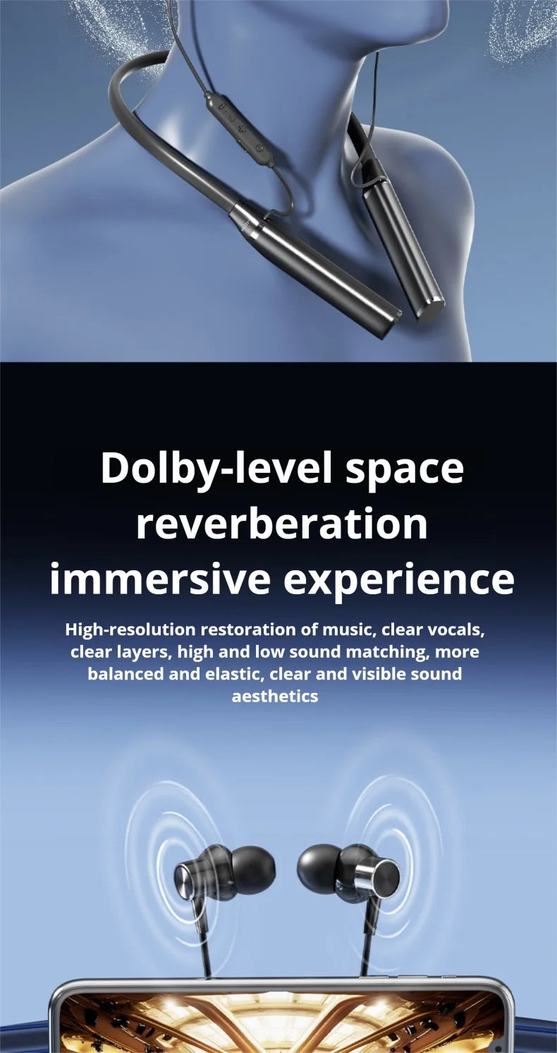 EARDECO 80 Hours Bass 5.4 Bluetooth Headphone Sport Wireless Headphones In-ear Outdoor  waterproof headset Noise Reduction