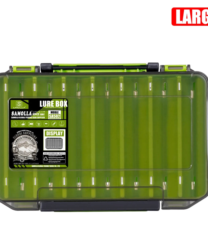 Fishing Tackle Box 14 Compartments Fishing Accessories Lure Hook Storage Case Double Sided Fishing Tool Organizer Boxes