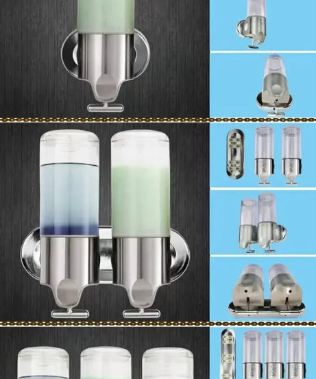 Soap Dispenser Wall-Mounted Large-Capacity Shower Gel Box Bathroom Hand Washer Transparent