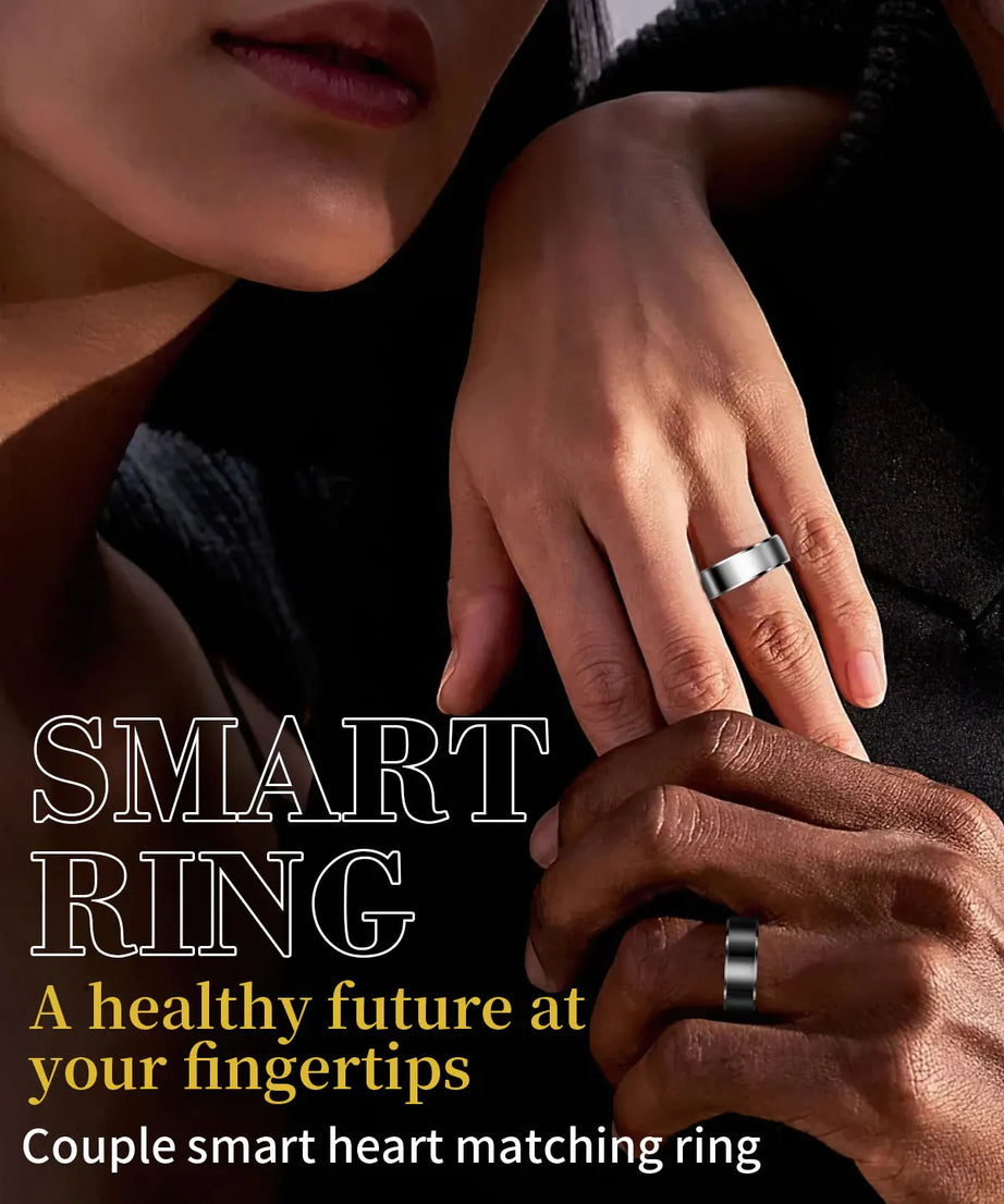 Couple Xiaomi Smart Ring, Bluetooth Sync,Sleep&Heart Rate Tracker, 5ATM Waterproof, Compatible iOS/Android, Men&Women Smart Ring