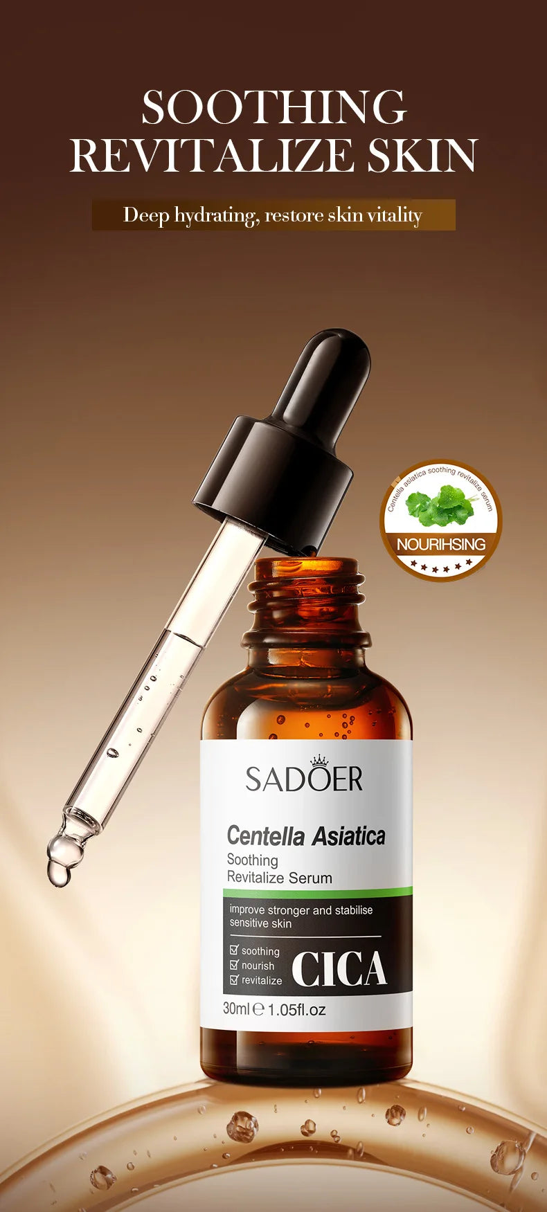 1/3pcs SADOER Salicylic Acid Centella Asiatica Hyaluronic Acid Serum for Face Moisturizing Hydrating Facial Essence 30ml