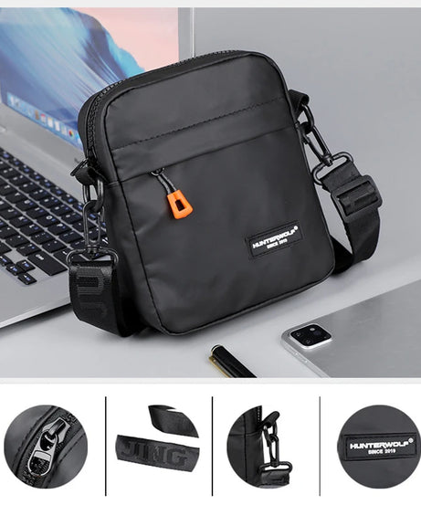 Simple Mini Men Crossbody Bag For Phone Side Bag Casual Waterproof PU Leather Shoulder Bag Business Small Messenger Sling Bags