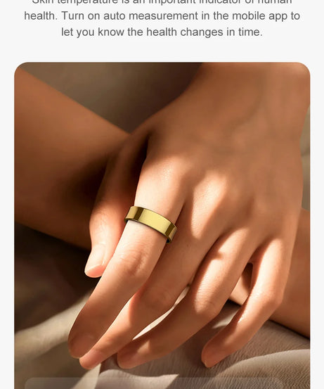 R09 Smart Ring Men Women with Charging Case,Heart Rate Blood Oxygen,Skin Temperature Monitor,5ATM Waterproof For Android iOS